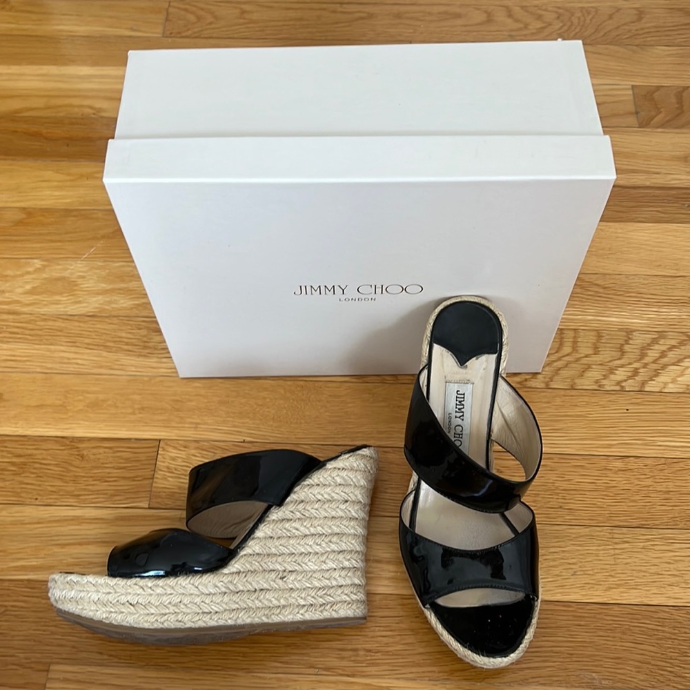 Jimmy Choo Patent leather wedges